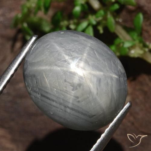 13.46 ct Gray Star Sapphire Stone, Natural Star Sapphire in Oval Cabochon Shape for Sale