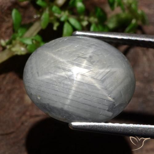 Star Sapphire Gemstone in 14 x 12 mm (calibrated) Size for Sale, Star Sapphire Stone in Medium Grey Color