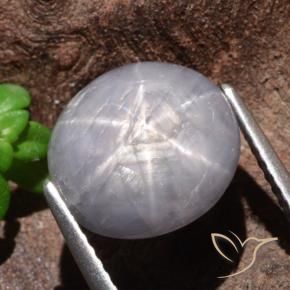9.39 ct Gray Star Sapphire Stone, Natural Star Sapphire in Oval Cabochon Shape for Sale
