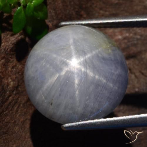 21.23 ct Gray Star Sapphire Stone, Natural Star Sapphire in Round Cabochon Shape for Sale