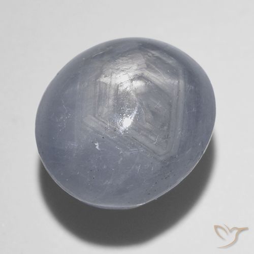 Zaffiro stellato grigio da 7,06 ct, taglio ovale da 7,6 x 8,6 mm proveniente dal Myanmar, Photo A