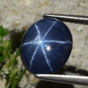 5.17 ct Blue Star Sapphire Gemstone, Star Sapphire Gem in Oval Cabochon Shape for Sale.