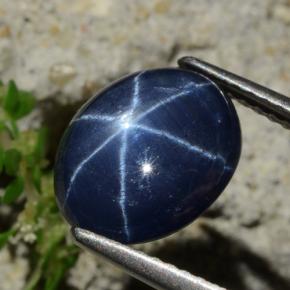 5.17 ct Blue Star Sapphire Stone, Natural Star Sapphire in Oval Cabochon Shape for Sale