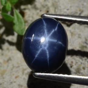 4.81 ct Blue Star Sapphire Gemstone, Star Sapphire Gem in Oval Cabochon Shape for Sale.