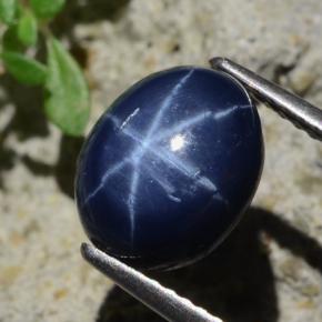 4.81 ct Blue Star Sapphire Stone, Natural Star Sapphire in Oval Cabochon Shape for Sale