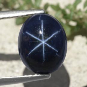 6.88 ct Blue Star Sapphire Gemstone, Star Sapphire Gem in Oval Cabochon Shape for Sale.