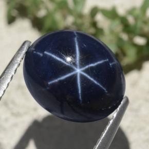 6.88 ct Blue Star Sapphire Stone, Natural Star Sapphire in Oval Cabochon Shape for Sale