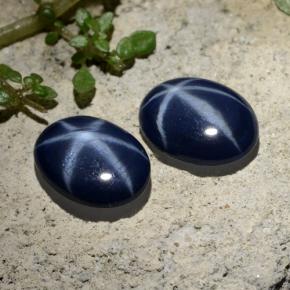 4.31 ctw Blue Star Sapphire Stones, Natural Star Sapphire in Oval Cabochon Shape for Sale