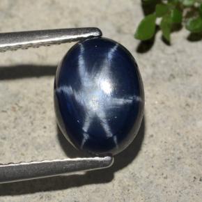 Deep Blue Star Sapphire Gem - 2.5ct Oval Cabochon (ID: 478659)