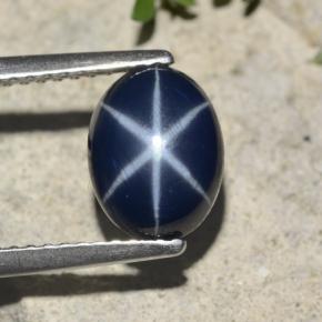 2.44 ct Blue Star Sapphire Gemstone, Star Sapphire Gem in Oval Cabochon Shape for Sale.