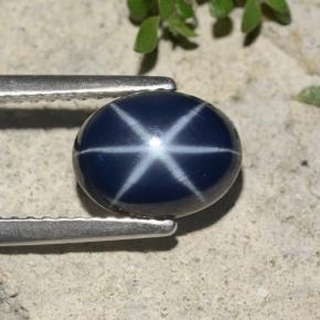 Star Sapphire Gemstone in 9 x 7 mm (calibrated) Size for Sale, Star Sapphire Stone in Blue Color