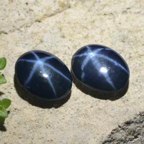 5.07 ctw Blue Star Sapphire Stones, Natural Star Sapphire in Oval Cabochon Shape for Sale