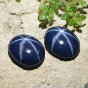 4.28 ctw Blue Star Sapphire Stones, Natural Star Sapphire in Oval Cabochon Shape for Sale