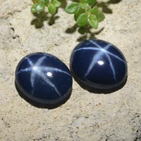4.44 ctw Blue Star Sapphire Stones, Natural Star Sapphire in Oval Cabochon Shape for Sale