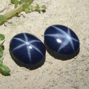 4.45 ctw Blue Star Sapphire Stones, Natural Star Sapphire in Oval Cabochon Shape for Sale