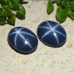 3.48 ctw Blue Star Sapphire Stones, Natural Star Sapphire in Oval Cabochon Shape for Sale