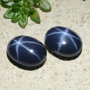 5.14 ctw Blue Star Sapphire Stones, Natural Star Sapphire in Oval Cabochon Shape for Sale