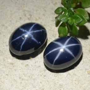 Deep Navy Blue Star Sapphire Gem - 3.8ct Oval Cabochon (ID: 478777)