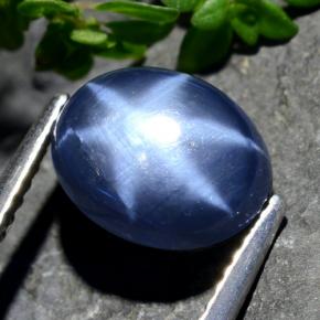4.01 ct Blue Star Sapphire Stone, Natural Star Sapphire in Oval Cabochon Shape for Sale