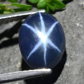 3.93 ct Blue Star Sapphire Gemstone, Star Sapphire Gem in Oval Cabochon Shape for Sale.