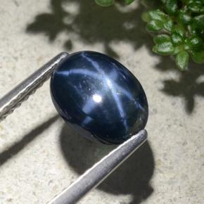 2.14 ct Blue Star Sapphire Stone, Natural Star Sapphire in Oval Cabochon Shape for Sale