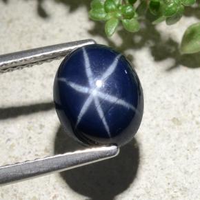 3.84 ct Blue Star Sapphire Gemstone, Star Sapphire Gem in Oval Cabochon Shape for Sale.