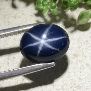 Star Sapphire Gemstone in 9.5 x 7.5 mm Size for Sale, Star Sapphire Stone in Blue Color