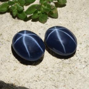 Deep Navy Blue Звездчатый Сапфир Камень - 3.2ct Овал Кабошон (ID: 478902)