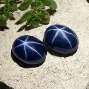 Star Sapphire Gemstones in 9 x 7 mm (calibrated) Size for Sale, Star Sapphire Stones in Blue Color