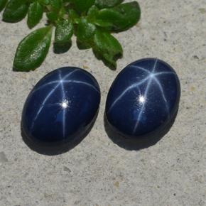 2.10 ctw Blue Star Sapphire Stones, Natural Star Sapphire in Oval Cabochon Shape for Sale