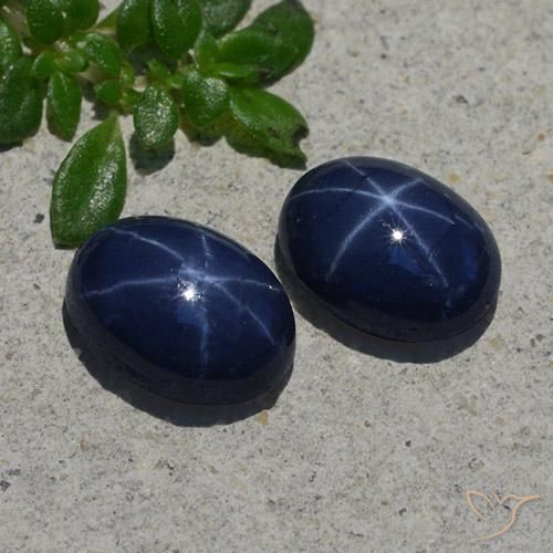 2.50 ctw Blue Star Sapphire Stones, Natural Star Sapphire in Oval Cabochon Shape for Sale