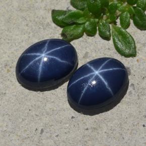 Deep Navy Blue Star Sapphire Gem - 1ct Oval Cabochon (ID: 483178)