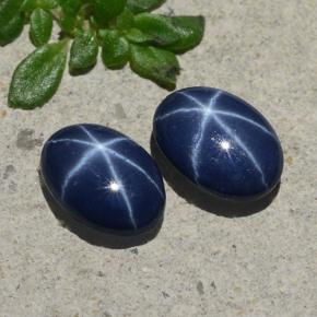 1.88 ctw Blue Star Sapphire Stones, Natural Star Sapphire in Oval Cabochon Shape for Sale