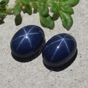 Azul marino Zafiro Estrella Gema - 1.5ct Cabujón Óvalo (ID: 483280)