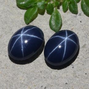 Azul crepúsculo Zafiro Estrella Gema - 1.2ct Cabujón Óvalo (ID: 483286)