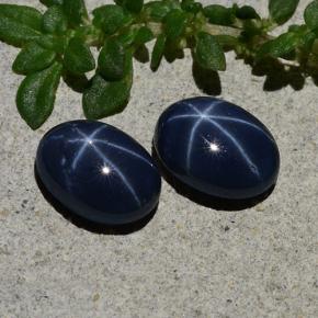 Deep Navy Blue Star Sapphire Gem - 1.2ct Oval Cabochon (ID: 483291)