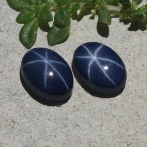 Deep Navy Blue Star Sapphire Gem - 1.3ct Oval Cabochon (ID: 483293)