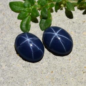 Deep Navy Blue Star Sapphire Gem - 0.9ct Oval Cabochon (ID: 483295)