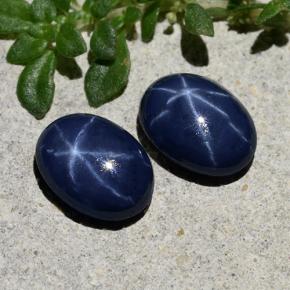 Azul oscuro Zafiro Estrella Gema - 1.1ct Cabujón Óvalo (ID: 483296)