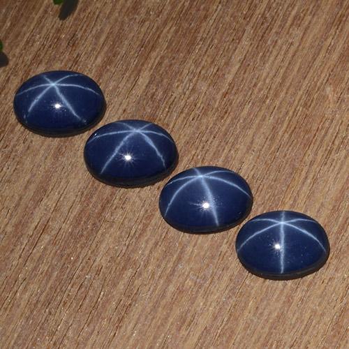 Navy Blue Star Sapphire Gem - 0.9ct Oval Cabochon (ID: 483573)