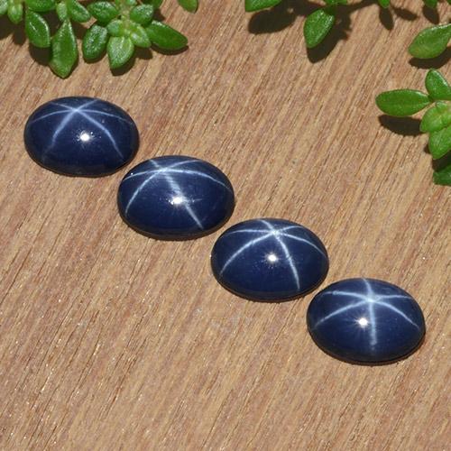 Navy Blue Zaffiro stellato Gem - 1ct Ovale cabochon (ID: 483574)