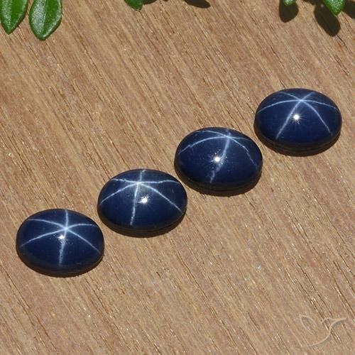 5.23 ctw Blue Star Sapphire Stones, Natural Star Sapphire in Oval Cabochon Shape for Sale