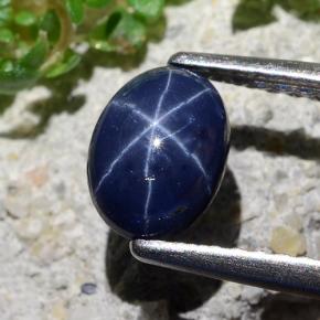 Navy Blue Star Sapphire Gem - 1.1ct Oval Cabochon (ID: 483652)