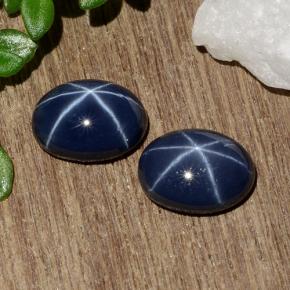 Deep Navy Blue Star Sapphire Gem - 1.2ct Oval Cabochon (ID: 483656)