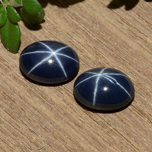 Deep Navy Blue Star Sapphire Gem - 1.4ct Oval Cabochon (ID: 483666)
