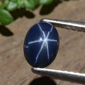 Темно-синий Звездчатый Сапфир Камень - 1.2ct Овал Кабошон (ID: 483694)