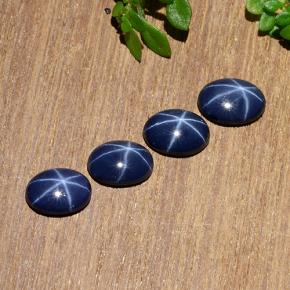 Star Sapphire Gemstones in 7.2 x 5.2 mm Size for Sale, Star Sapphire Stones in Deep Blue Color