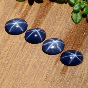 Dark Blue Star Sapphire Gem - 0.7ct Oval Cabochon (ID: 483725)