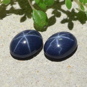 Navy Blue Star Sapphire Gem - 1.2ct Oval Cabochon (ID: 483748)