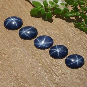 3.67 ctw Blue Star Sapphire Gemstones, Star Sapphire Gems in Oval Cabochon Shape for Sale.